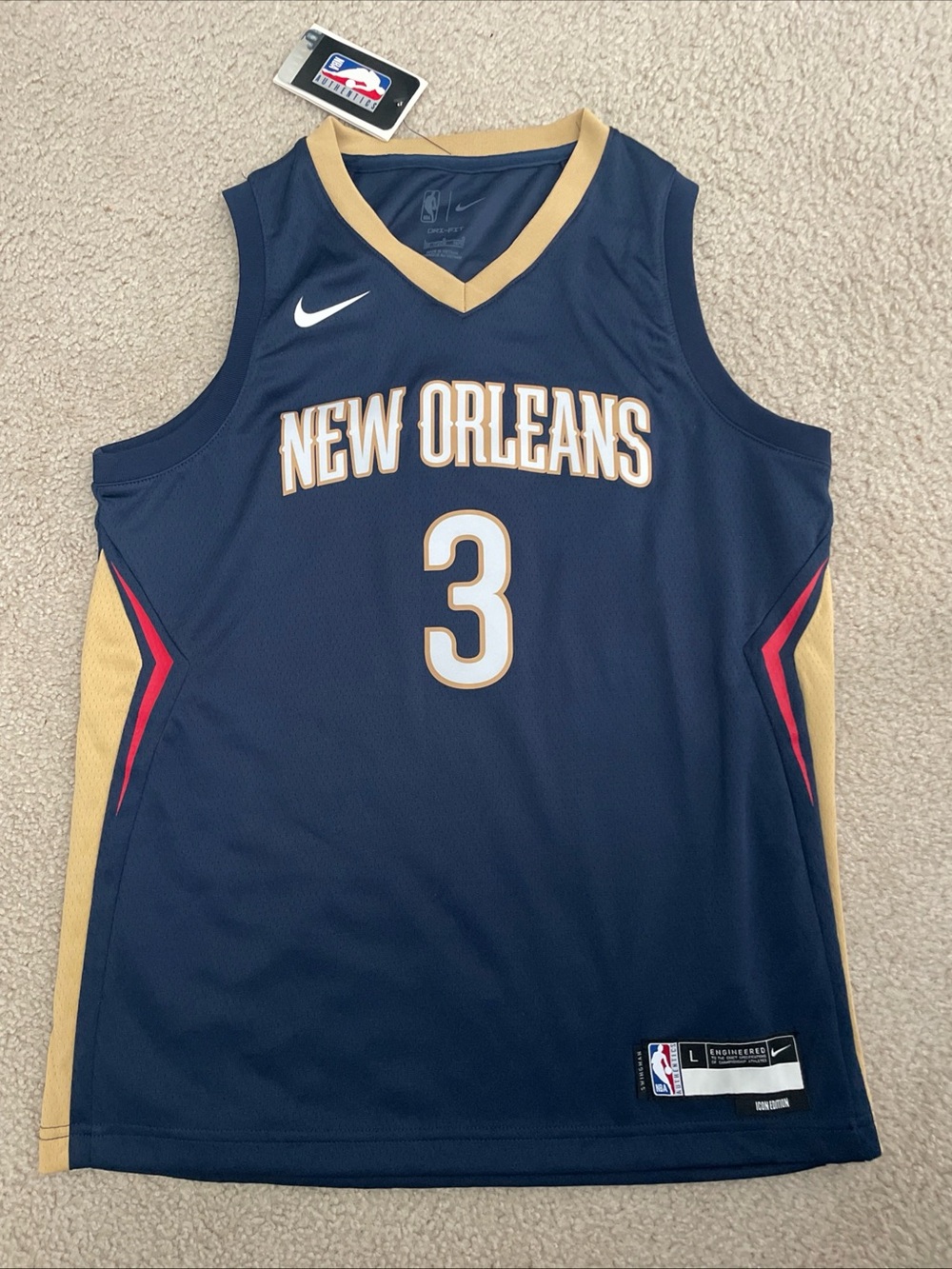 NBA Men's Navy Blue Icon Edition Jersey by Nike